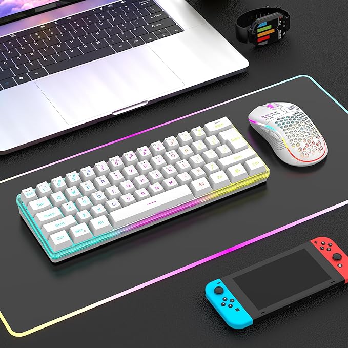 RedThunder 60% Wireless Gaming Keyboard and Mouse Combo, 2500mAh Rechargeable - Image 2
