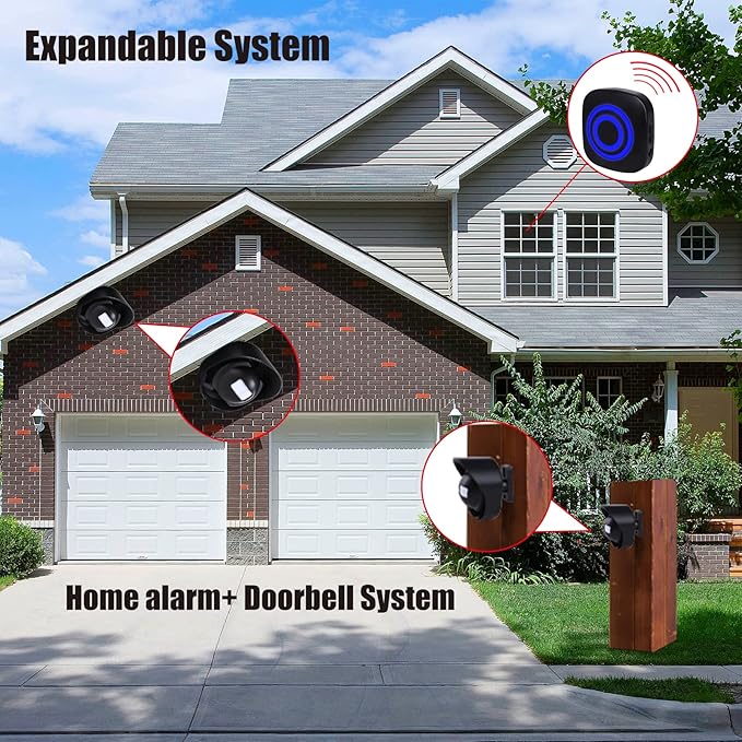 Shaogax 328ft Range Wireless Driveway Alarm Outside Weather Resistant Motion - Image 7