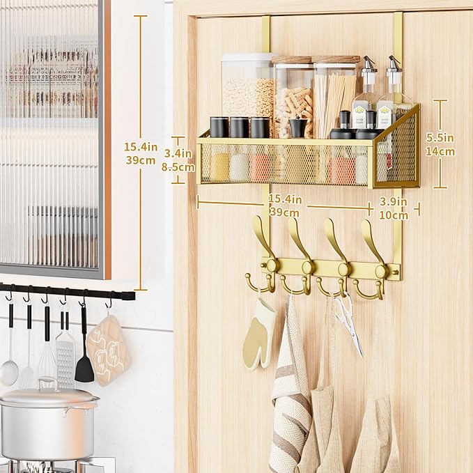 Kaiferty Over The Door Hooks Organizer, Coat Rack Over The Door Storage Hanger - Image 8