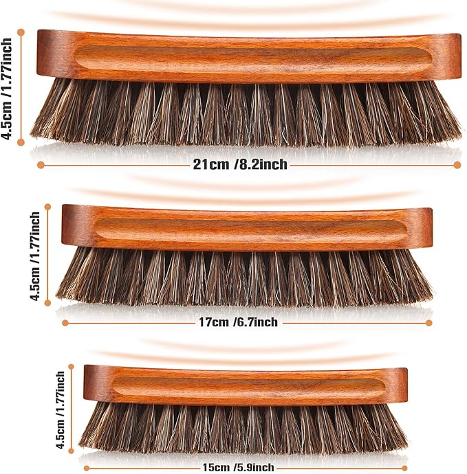 4 Pcs Horsehair Shine Shoes Brush Kit Polish Dauber Applicators Cleaning - Image 3