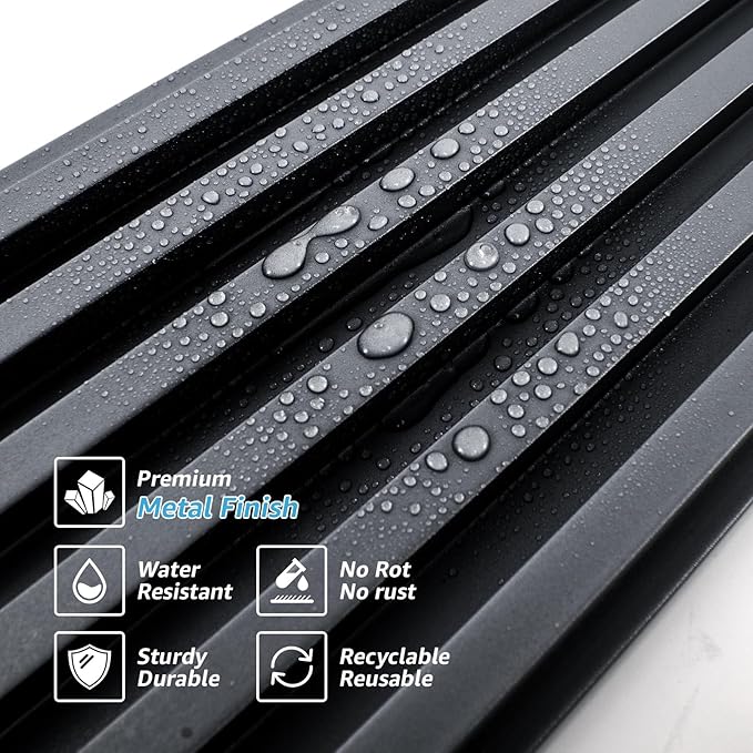 Art3dwallpanels Slat Wall Paneling, 4 Pack Glossy Metal Finish WPC Soundproof - Image 5