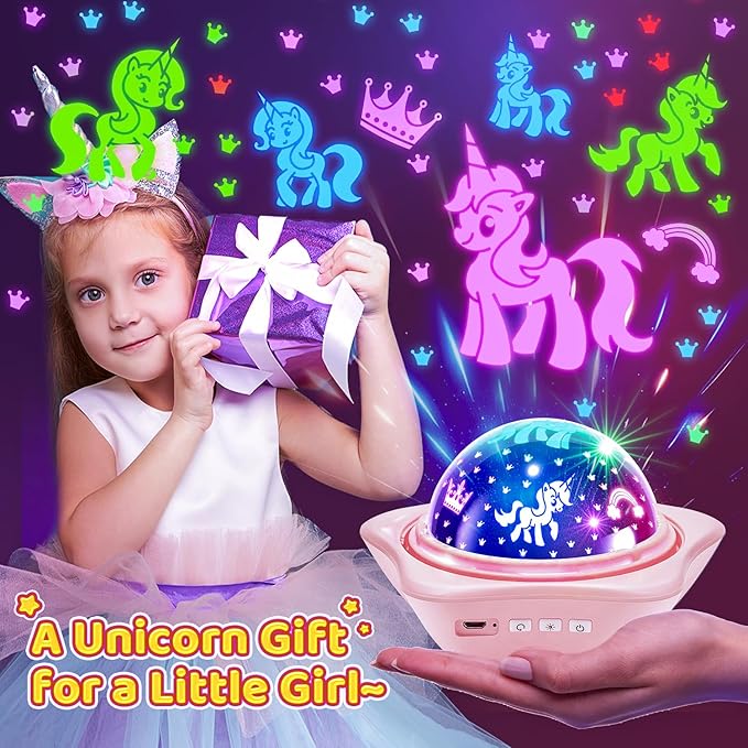 Onefire Girls Toys for Girl Gifts, 6 Films Light Projector Unicorn Toys for - Image 2