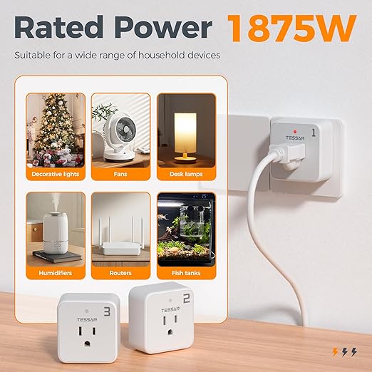 Remote Control Outlet Plug, TESSAN Wireless Light Switch Kit Indoor - Image 4