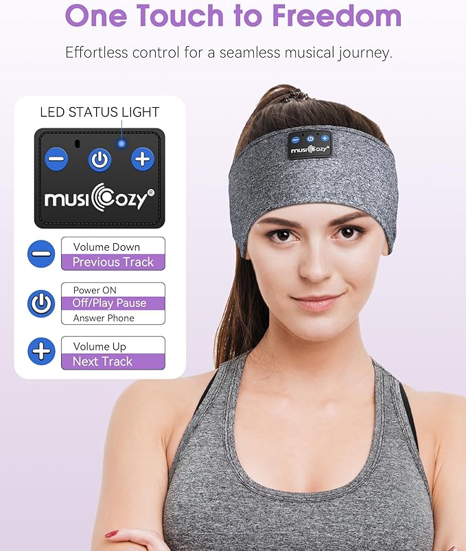 MUSICOZY Sleep Headphones Bluetooth Headband, 14 Hours Playtime, Sports Sweat - Image 6
