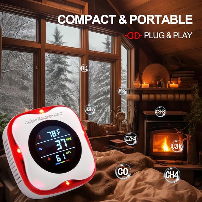Vzmcov Plug-in Carbon Monoxide Detector - Image 5