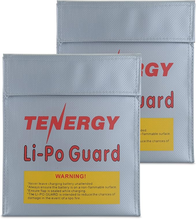 Tenergy 2 Pack Lipo Bags, Fire Retardant Lipo Battery Bag by Tenergy