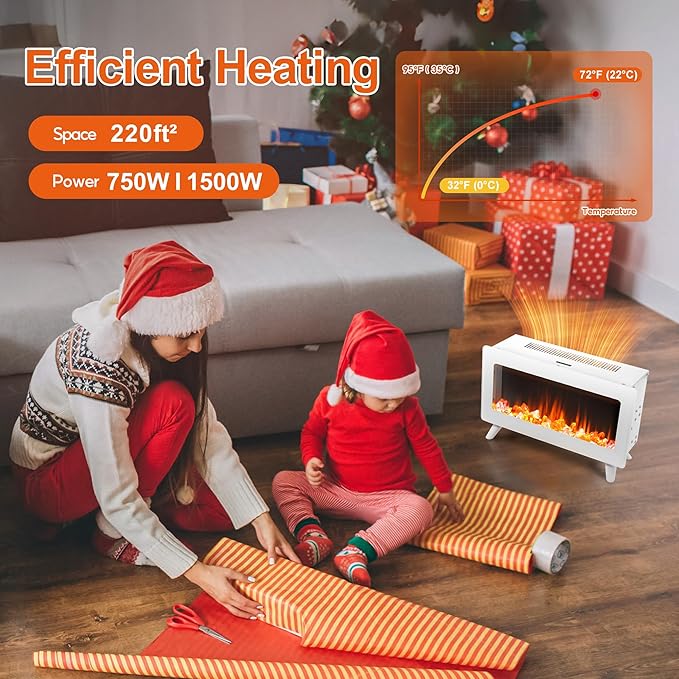 FLAME&SHADE 16 in Small Electric Fireplace Heater - Image 4