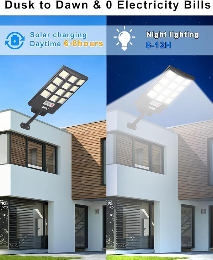JAYNLT Solar Lights for Outside, 5 Lighting Modes Solar Flood Security Light - Image 2