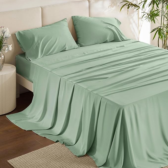 Bedsure Full Size Bed Sheets, Cooling Sheets, Rayon Derived from Bamboo by BEDSURE