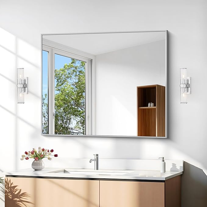 30" x 30"Bathroom Mirror, Decorative Rectangular Vanity Mirror - Image 4
