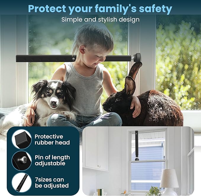 Gadgetzan 4 Pack Window Security Bars Adjustable 11"-18", Portable Short - Image 3