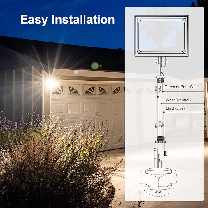 TREEWELL 2 Pack 240-Degree Replacement Motion Sensor, Adjustable LUX & Time & - Image 7