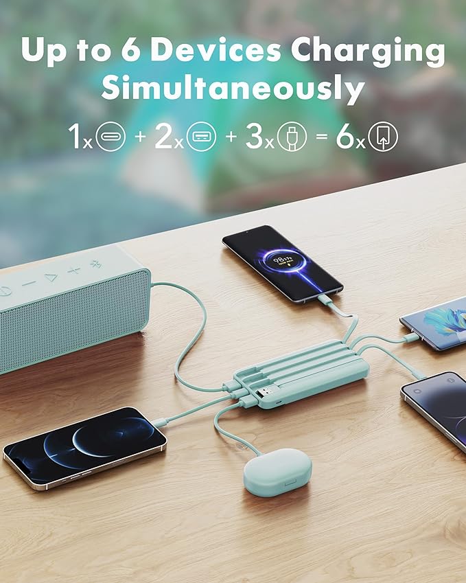 charmast Portable Charger with Built in Cables, Power Bank with Cords Wires - Image 4