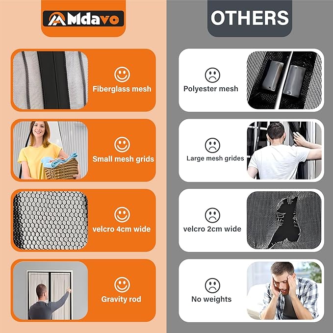 Magnetic Screen Door, Self Sealing Magnets, Easy Install Screen Doors - Image 6