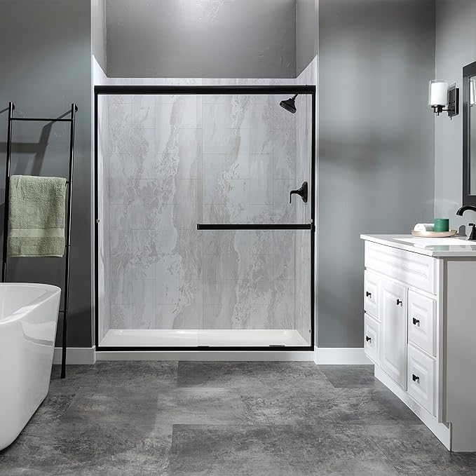 Palisade 78in x 60in x 30in Waterproof Vinyl Shower Surround Kit - Image 3