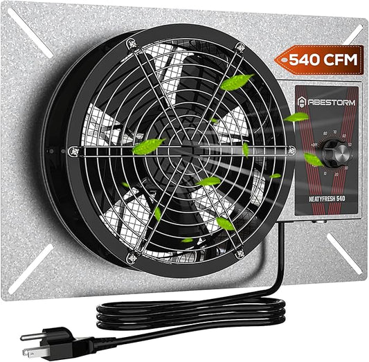 Abestorm 540CFM IP-55 Rated Crawlspace Ventilation Fan by AbestormSolutionsINC