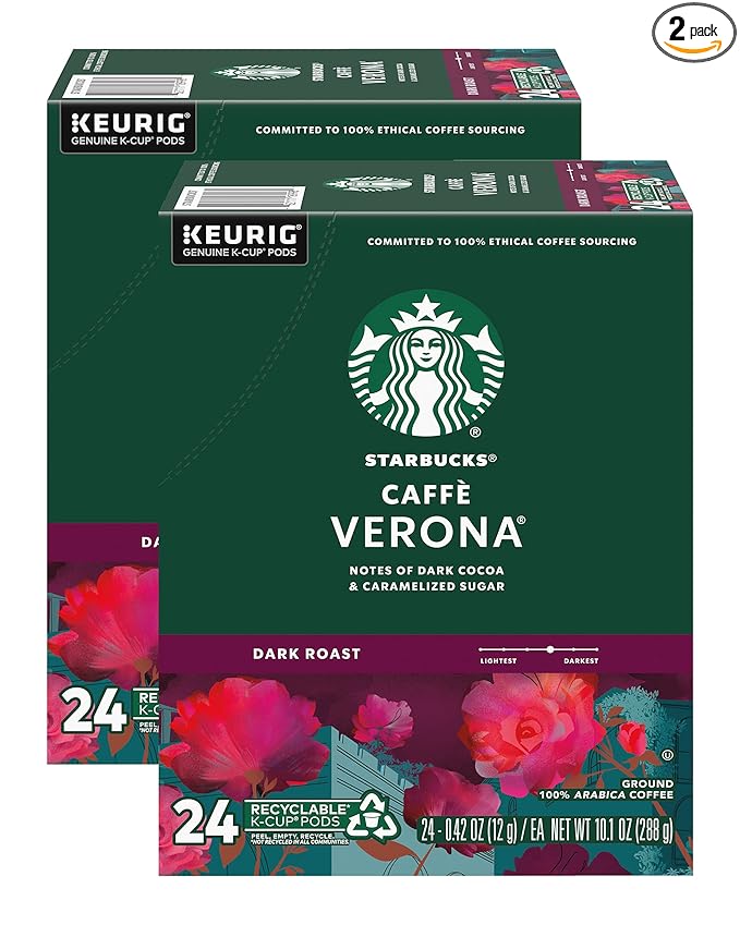 Starbucks Coffee K-Cup Pods, Caffè Verona, Dark Roast Coffee, Notes of Dark by StarbucksCoffee