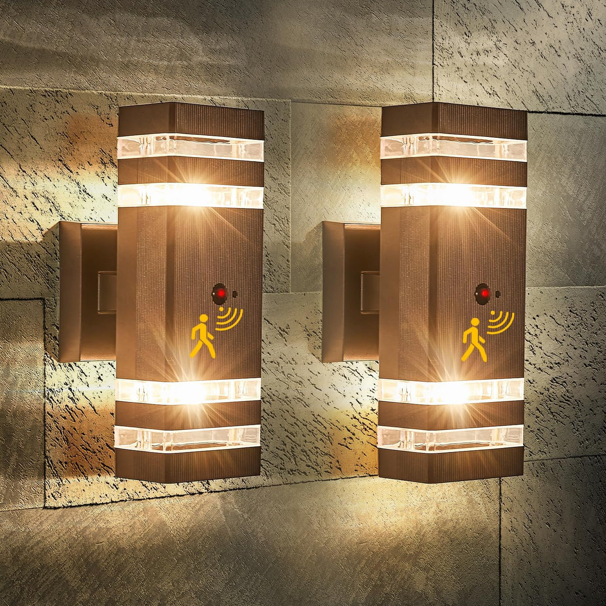 2 Pack Oil Rubbed Bronze Outdoor Wall Lights