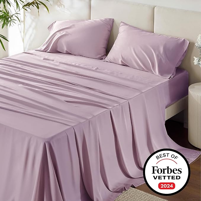 Bedsure California King Sheet Sets, Cooling Sheets, Rayon Derived from Bamboo - Image 7