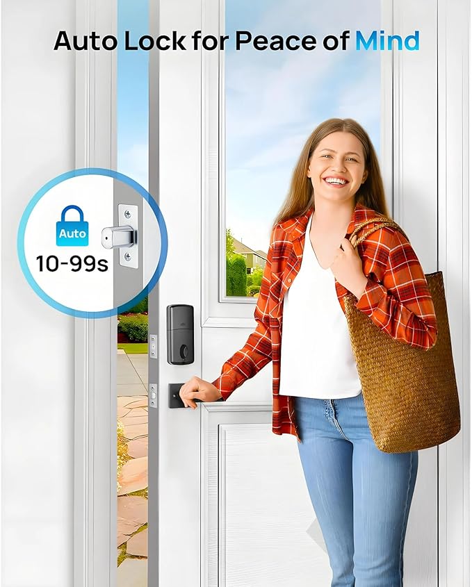 Smart Keyless Entry Door Lock Set w/Front Door Handle, 0.1s Fingerprint - Image 5