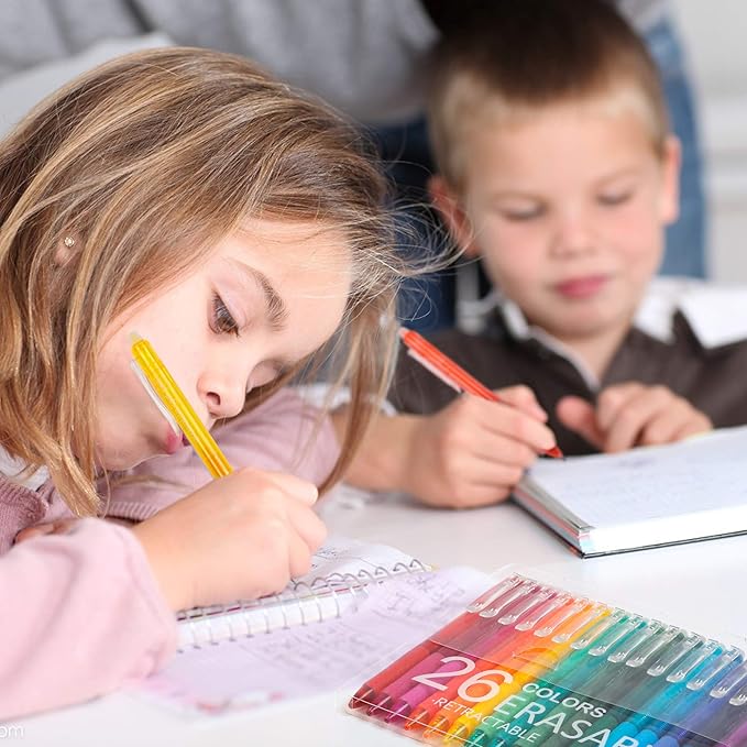 Vanstek 26 Colors Erasable Gel Pens, Retractable Erasable Pens Clicker - Image 7