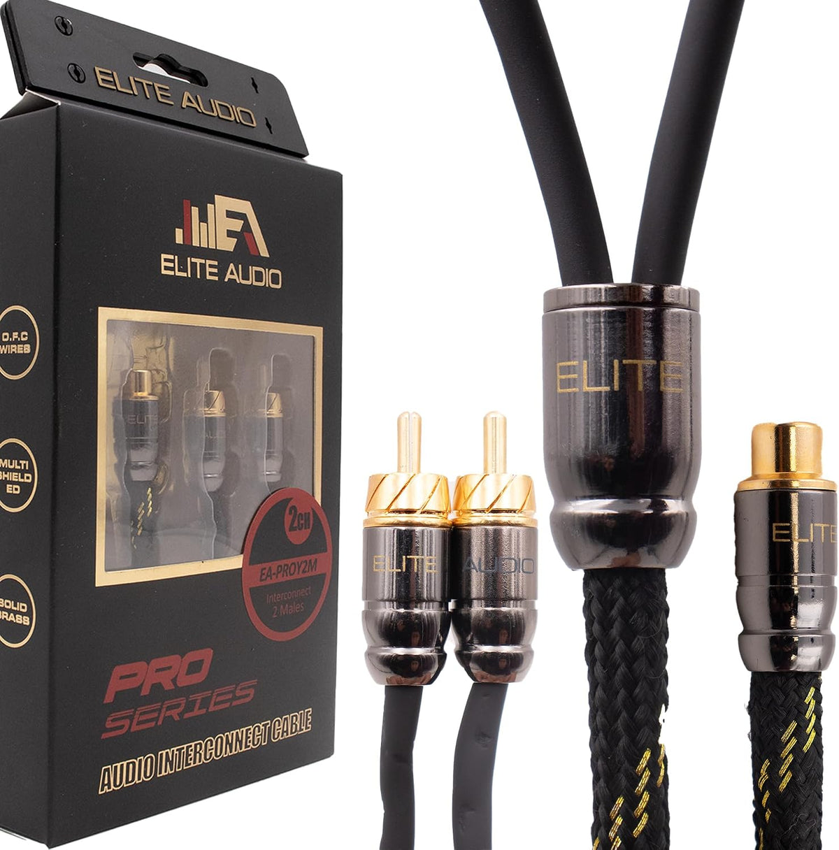 Elite Audio Pro Series 1.5 ft. 100% OFC Copper RCA Cable Y-Adapter