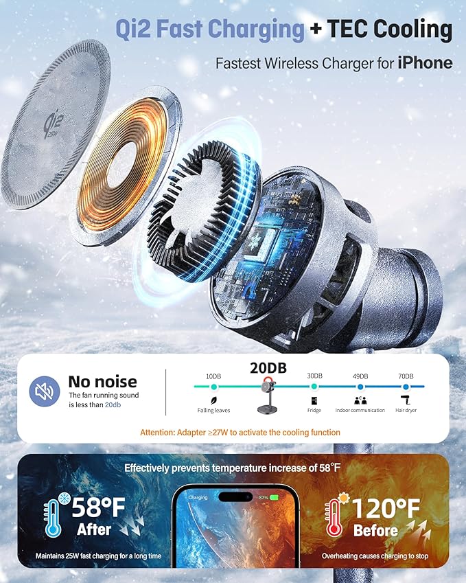 Augnner 3 in 1 Wireless Charging Station, Qi2.2 25W Certified Fast Magnetic - Image 3