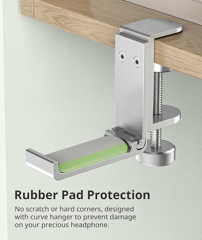 Headphone Stand for Desk – Aluminum Under Desk Headset Stand - Image 4