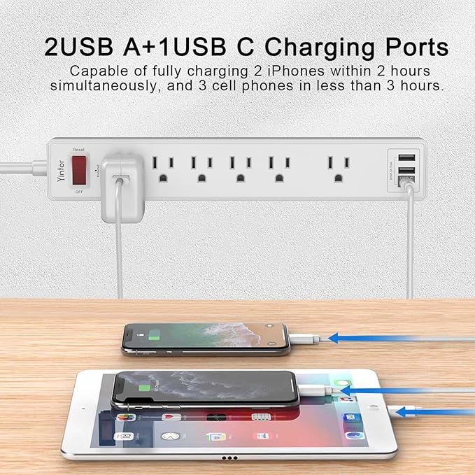 10 Ft Power Strip Surge Protector - Image 3