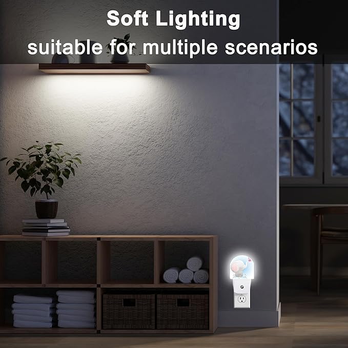 YESPOAK Cute Little Elephant Play Butterfly Dusk to Dawn Night Light Auto - Image 4