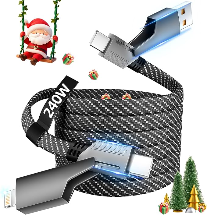 USB C Cable, 240W MAX 4 in 1 Charging Cord 5FT by IDISON