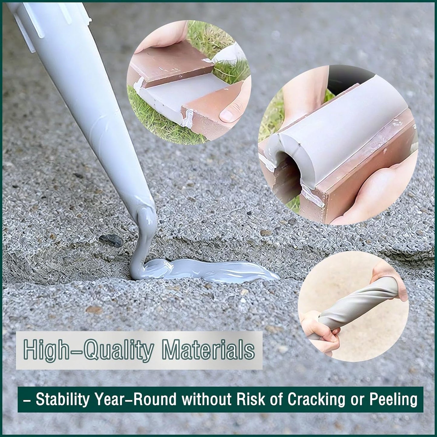 3-Pack Self Leveling Concrete Crack Filler Kit, High Elasticity Asphalt Crack Filler Driveway Sealer, Waterproof Cement Crack Filler Outdoor Caulk for Effectively Repair Concrete Patch - 31.74oz