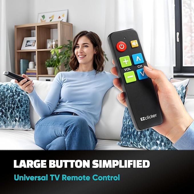 EZclicker TV Remote for Seniors, Extra Simple Big Button Remote Works - Image 2