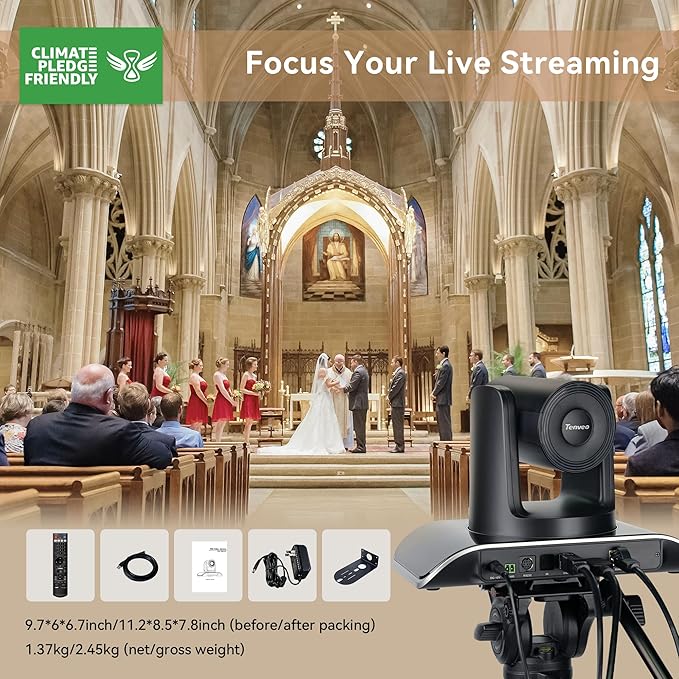 Tenveo HDMI/USB3.0/LAN PTZ Camera AI Humanoid & Face Auto-Tracking, 20X Optical - Image 9