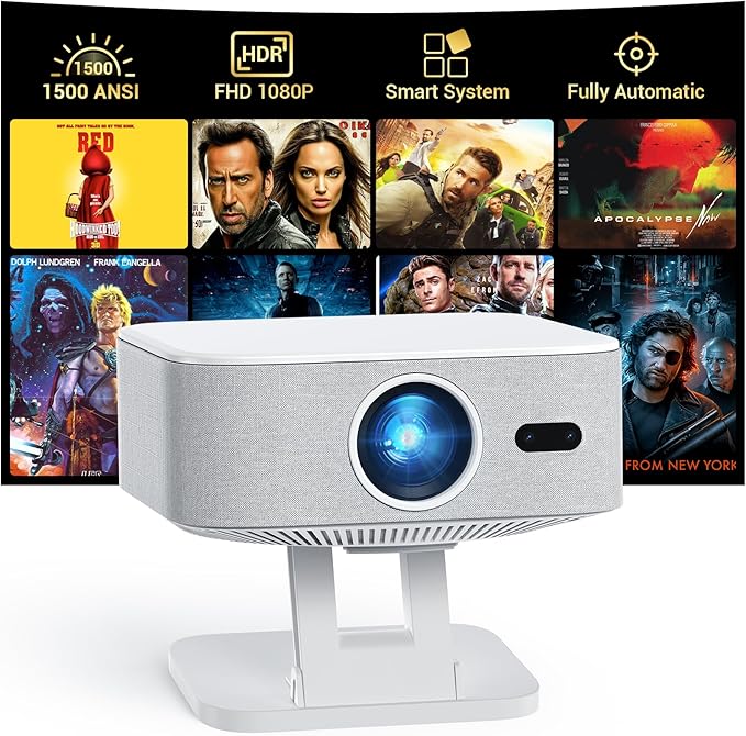 Smart Projector with Wifi and Bluetooth: NICPOW 4K Outdoor Projector, by NICPOW