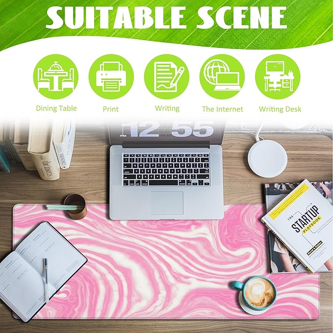 Eflxamz Desk Pad, Flow Liquid Waves Large Gaming Mouse Pad - Image 3
