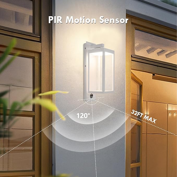 Lustrlach Outdoor Motion Sensor Wall Lights, 15In Modern LED Exterior Sconce - Image 2