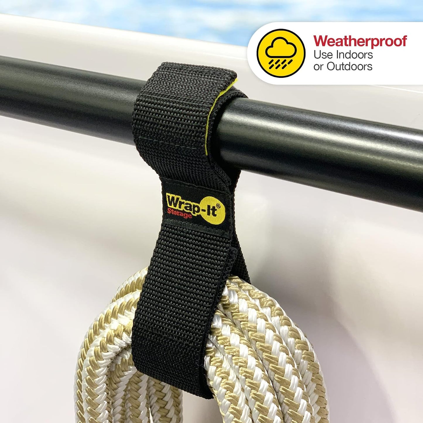 Twin-Straps by Wrap-It Storage - 12" (6-Pack) | Hook and Loop Hanging Cord Wrap for Multi-Purpose Cable and Hose Storage