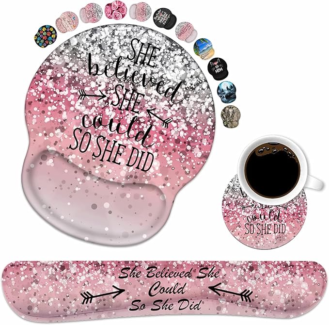Keyboard Wrist Rest and Mouse Pad Wrist Support Set by Unknown