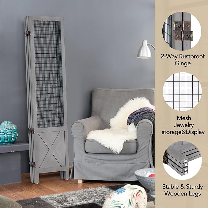 Wnutrees 4 Panel Gridwall Display, Portable Freestanding Display Board - Image 5
