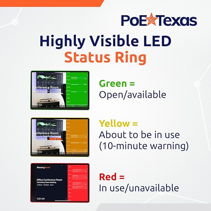 PoE Texas Low Profile 10-Inch Touchscreen Conference Room Scheduler PoE Tablet - Image 4