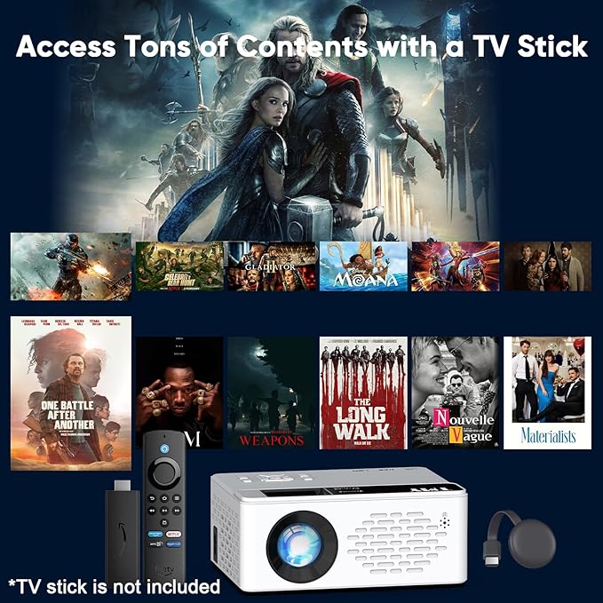 TMY 1080P Full HD Portable Mini Projector, Upgraded Bluetooth Movie Projector - Image 6