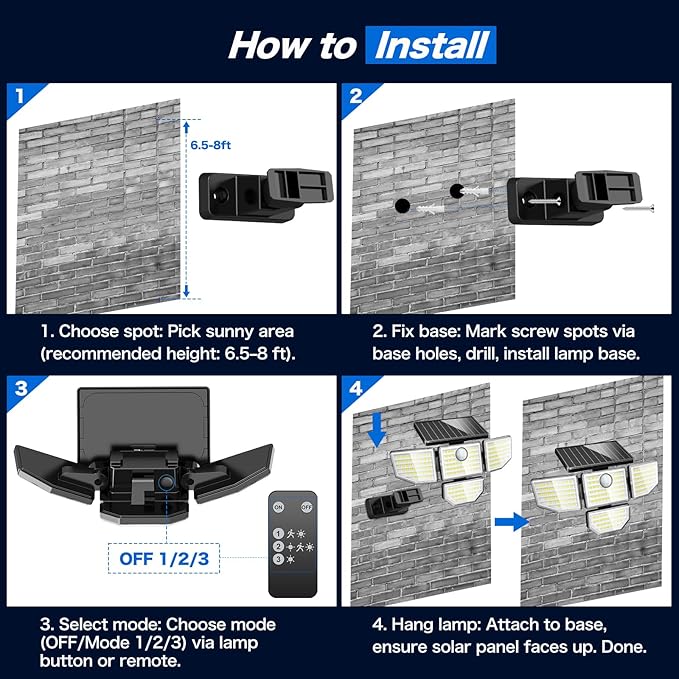 Adewalk 3000LM Outdoor Solar Light - Image 5
