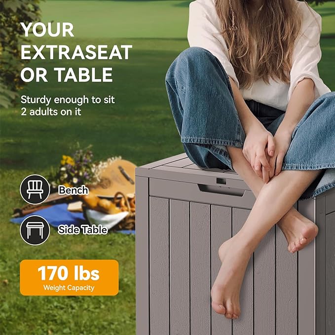 NUNU LAB 35 Gallon Outdoor Storage Box Waterproof, Outside Package Delivery - Image 3