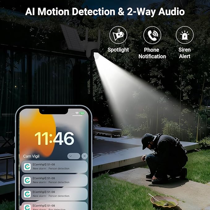 HUEVUE 4G LTE Cellular Security Camera Wireless Outdoor, 2K No WiFi Security - Image 6