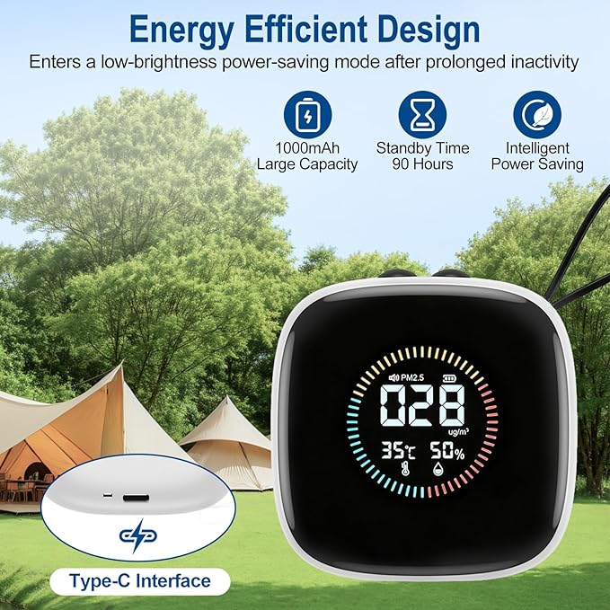 Portable Carbon Monoxide Detector, 3-in-1 Rechargeable Co Monoxide Detector - Image 7