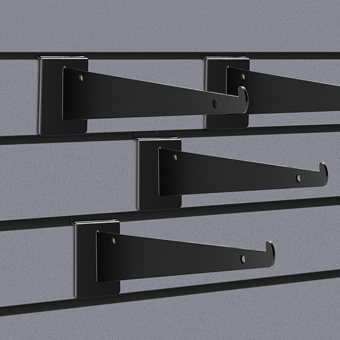 6 Pack Slat Wall Shelf Bracket 12 Inch, Heavy Duty Slatwall Shelf Brackets - Image 7