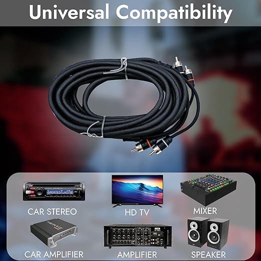 Elite Audio Premium Series 17ft. 2-Channel Car Audio RCA Cable – Double Shielded - Image 7