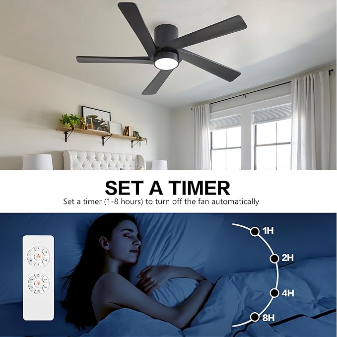 WINGBO 54 Inch Flush Mount DC Ceiling Fan - Image 7