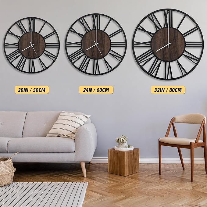 LEIKE Large Wall Clocks with Night Light Battery Operated, Silent Non Ticking - Image 4